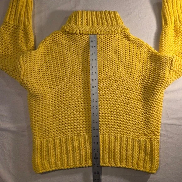 Free People Women's My Only Sunshine Sweater Chunky Knit Turtleneck, Yellow - Picture 7 of 9